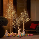 Conjunto de Árvores de Natal LED com Ramos de Bétula Branco - 3 em 1