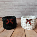 Kit Porta Panetone de Crochê Preto e Branco