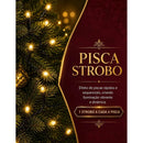 Strobo Cordão Natal 1600 Leds Pisca Flash 50m Prova D'água Bivolt Branco Quente