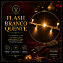 Strobo Cordão Natal 1600 Leds Pisca Flash 50m Prova D'água Bivolt Branco Quente