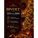 Strobo Cordão Natal 1600 Leds Pisca Flash 50m Prova D'água Bivolt Branco Quente