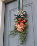 Escapulário de Porta Verde Petróleo com Flores, Tulipas e Casinha